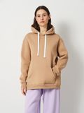 Худи женский на флисе Oversize удлиненный, бежевый 02 1489878804 фото
