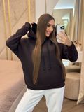 Худи женское на флисе Oversize, шоколад 01 9663652 фото