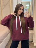 Худи женское на флисе Oversize, марсала 01 658558 фото