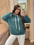 Худі жіноче на флісі Oversize, Смарагдовий 01 652251 фото