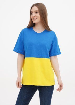 Патріотична футболка двоколірна жовто-блакитна S 1602345773 фото