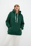 Худи женский на флисе Oversize удлиненный, зелёный 02 5677431132 фото