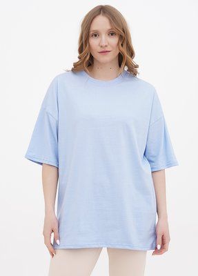 Футболка оверсайз женская голубая UNI 9645656 фото