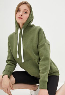Худи женское на флисе Oversize, олива 01 1204049277 фото