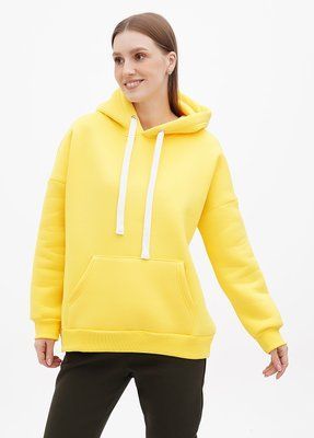 Худи женское на флисе Oversize, желтый 01 1270880218 фото
